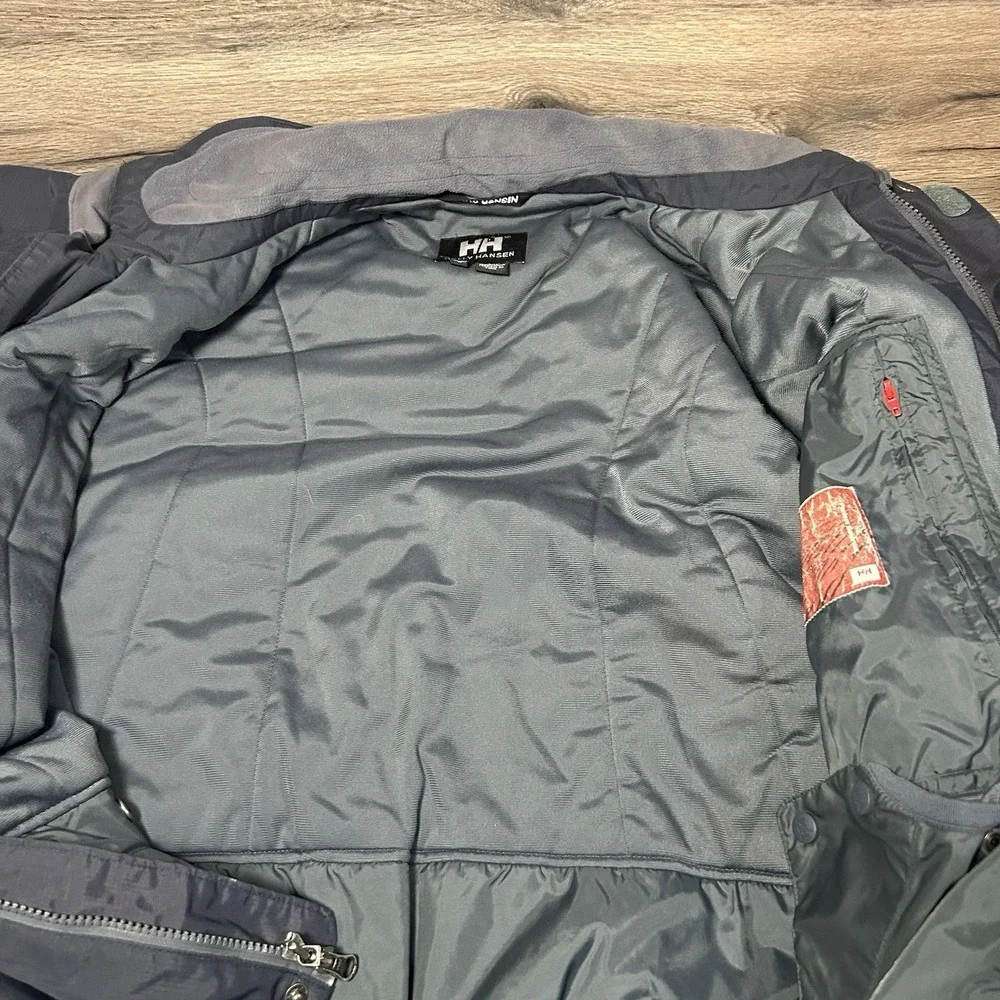 Helly Hansen Men M Parka Jacket Hooded Helly Tech 3 Waterproof‎ Navy